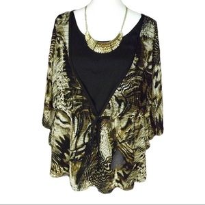 Leopard Print Dress Shirt Size 18/20W